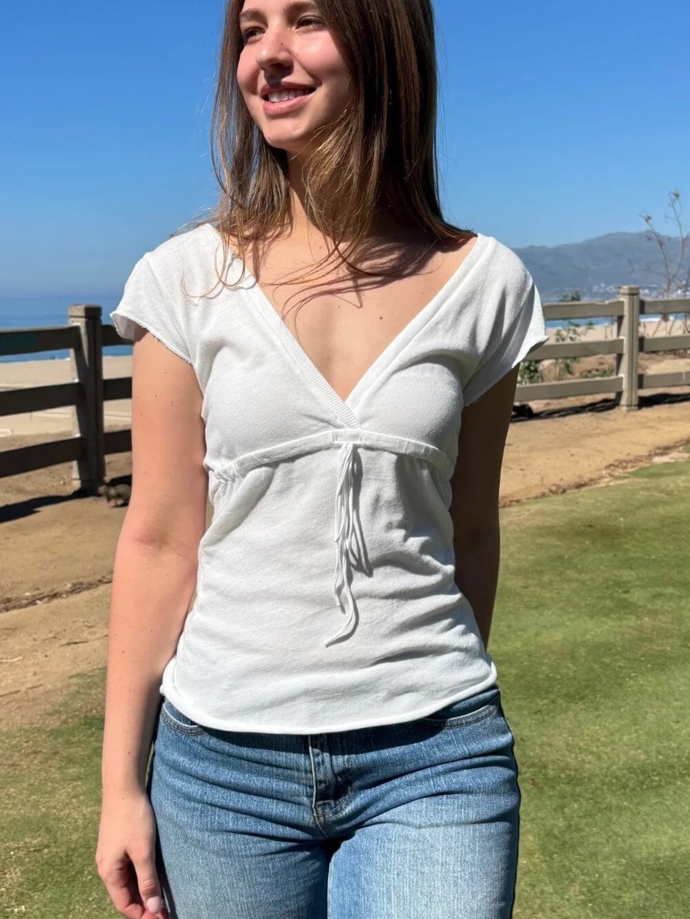 Brandy Meville Philippa tie front top